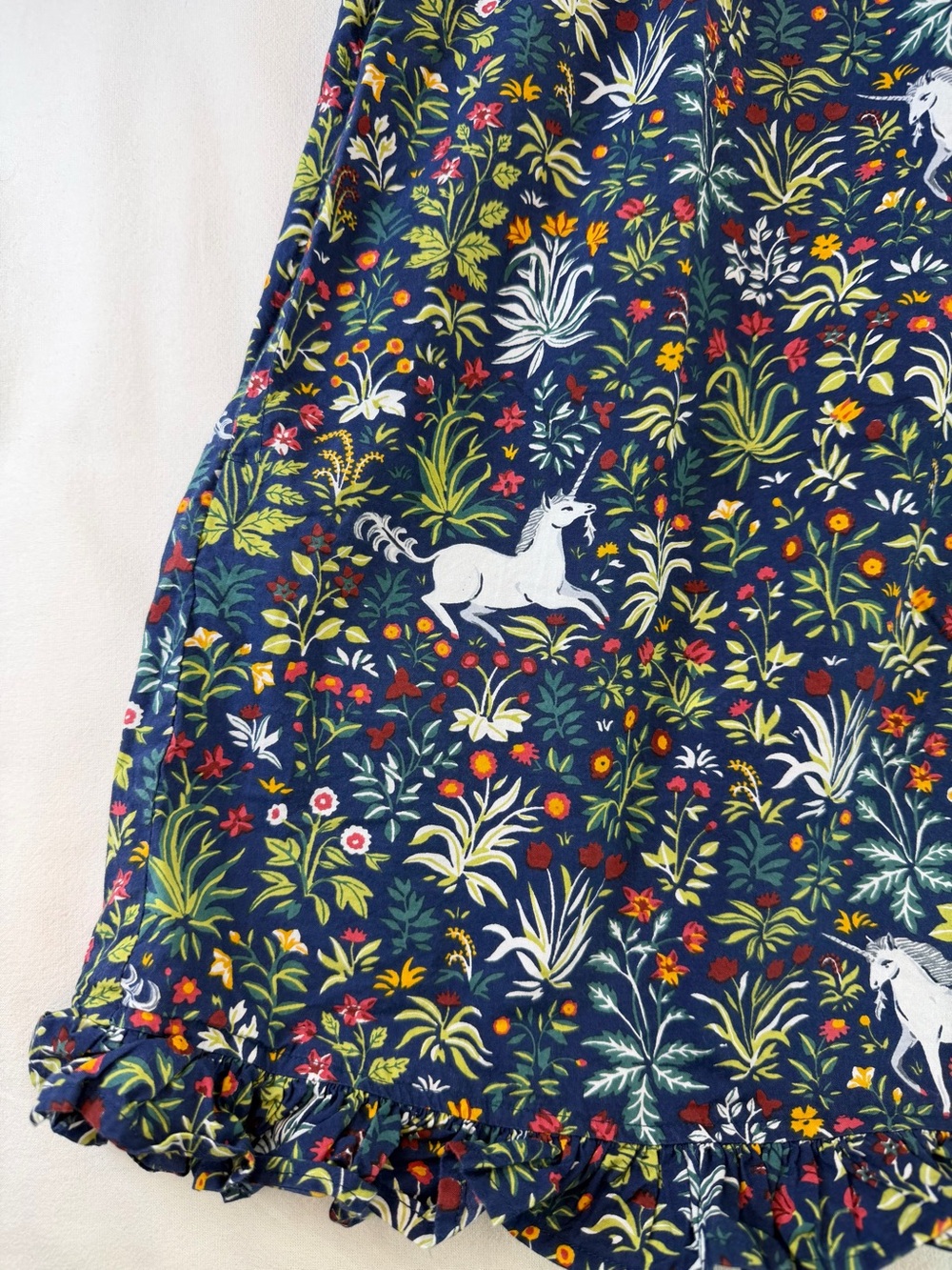 Printfresh Unicorn Pintuck Organic Cotton Floral Pajama Dress - Picture 8 of 11